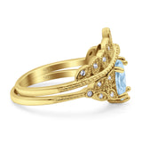 Vintage Oval Leaf Style Chevron Ring
