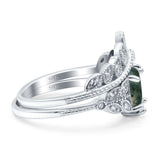 Vintage Oval Leaf Style Chevron Ring