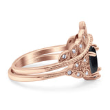 Vintage Oval Leaf Style Chevron Ring