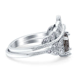 Vintage Oval Leaf Style Chevron Ring