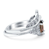Vintage Oval Leaf Style Chevron Ring