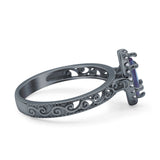 Marquise Halo Filigree Ring
