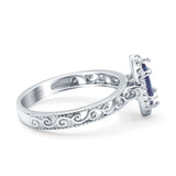 Marquise Halo Filigree Ring