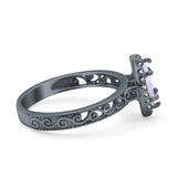 Marquise Halo Filigree Ring