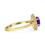 Art Deco Oval Halo Floral Ring