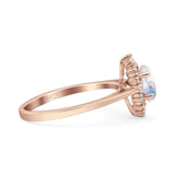 Art Deco Oval Halo Floral Ring