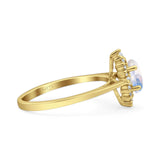 Art Deco Oval Halo Floral Ring