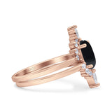 Two Piece Oval Curved Contour Silver Ring