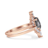 Two Piece Oval Curved Contour Silver Ring