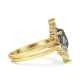Two Piece Oval Curved Contour Silver Ring