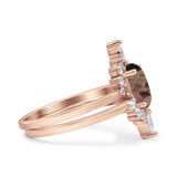 Two Piece Oval Curved Contour Silver Ring