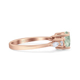 Round Five Stone Marqise Style Silver Ring