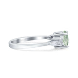 Round Five Stone Marqise Style Silver Ring