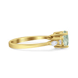 Round Five Stone Marqise Style Silver Ring