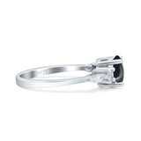 Round Five Stone Marqise Style Silver Ring