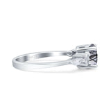 Round Five Stone Marqise Style Silver Ring