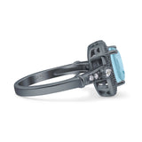 Art Deco Emerald Cut Halo Bridal Ring