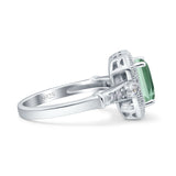 Art Deco Emerald Cut Halo Bridal Ring