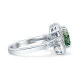 Art Deco Emerald Cut Halo Bridal Ring
