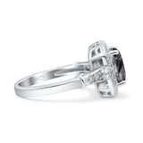 Art Deco Emerald Cut Halo Bridal Ring