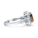 Art Deco Emerald Cut Halo Bridal Ring