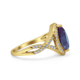 Art Deco Marquise Split Shank Ring