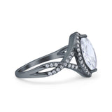 Art Deco Marquise Split Shank Ring