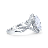Art Deco Marquise Split Shank Ring