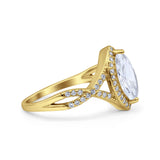 Art Deco Marquise Split Shank Ring