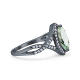 Art Deco Marquise Split Shank Ring