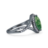 Art Deco Marquise Split Shank Ring
