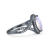 Art Deco Marquise Split Shank Ring