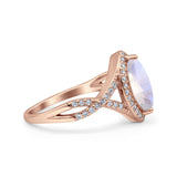 Art Deco Marquise Split Shank Ring