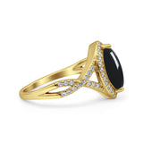 Art Deco Marquise Split Shank Ring