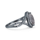 Art Deco Marquise Split Shank Ring