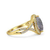 Art Deco Marquise Split Shank Ring