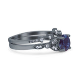 Art Deco Round Two Piece Bridal Ring
