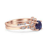 Art Deco Round Two Piece Bridal Ring