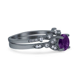 Art Deco Round Two Piece Bridal Ring