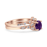 Art Deco Round Two Piece Bridal Ring