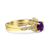 Art Deco Round Two Piece Bridal Ring
