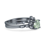 Art Deco Round Two Piece Bridal Ring
