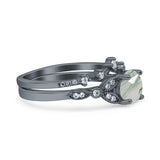 Art Deco Round Two Piece Bridal Ring