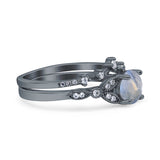 Art Deco Round Two Piece Bridal Ring