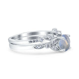 Art Deco Round Two Piece Bridal Ring
