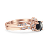 Art Deco Round Two Piece Bridal Ring