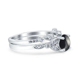 Art Deco Round Two Piece Bridal Ring