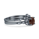 Art Deco Round Two Piece Bridal Ring