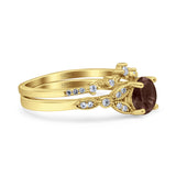 Art Deco Round Two Piece Bridal Ring