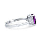 Three Stone Emerald Cut Trellis Ring